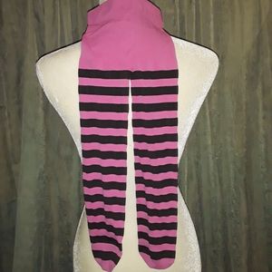 Children's sz S hot pink and black striped tights
